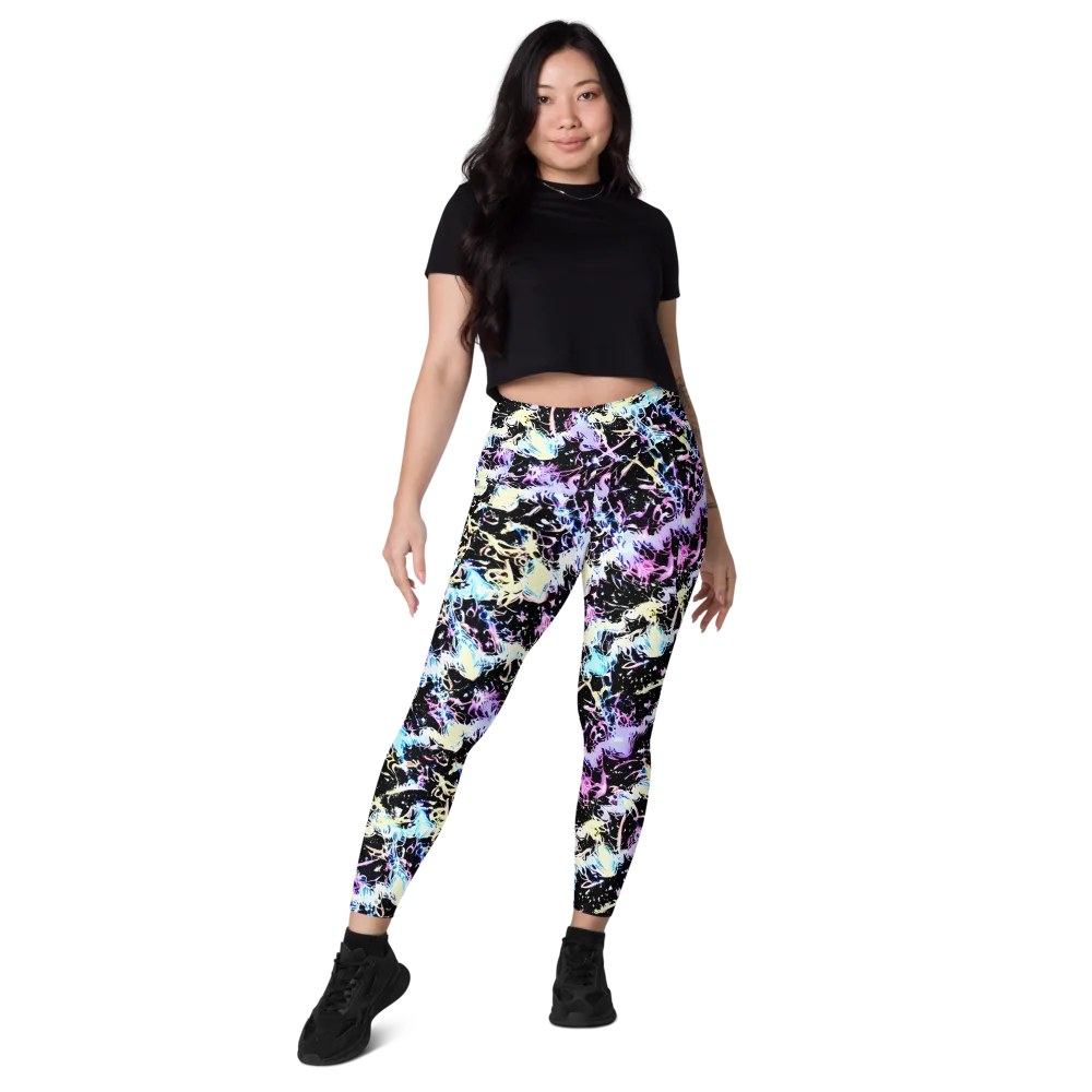 Midnight Botanica on Leggings with Pockets — Front