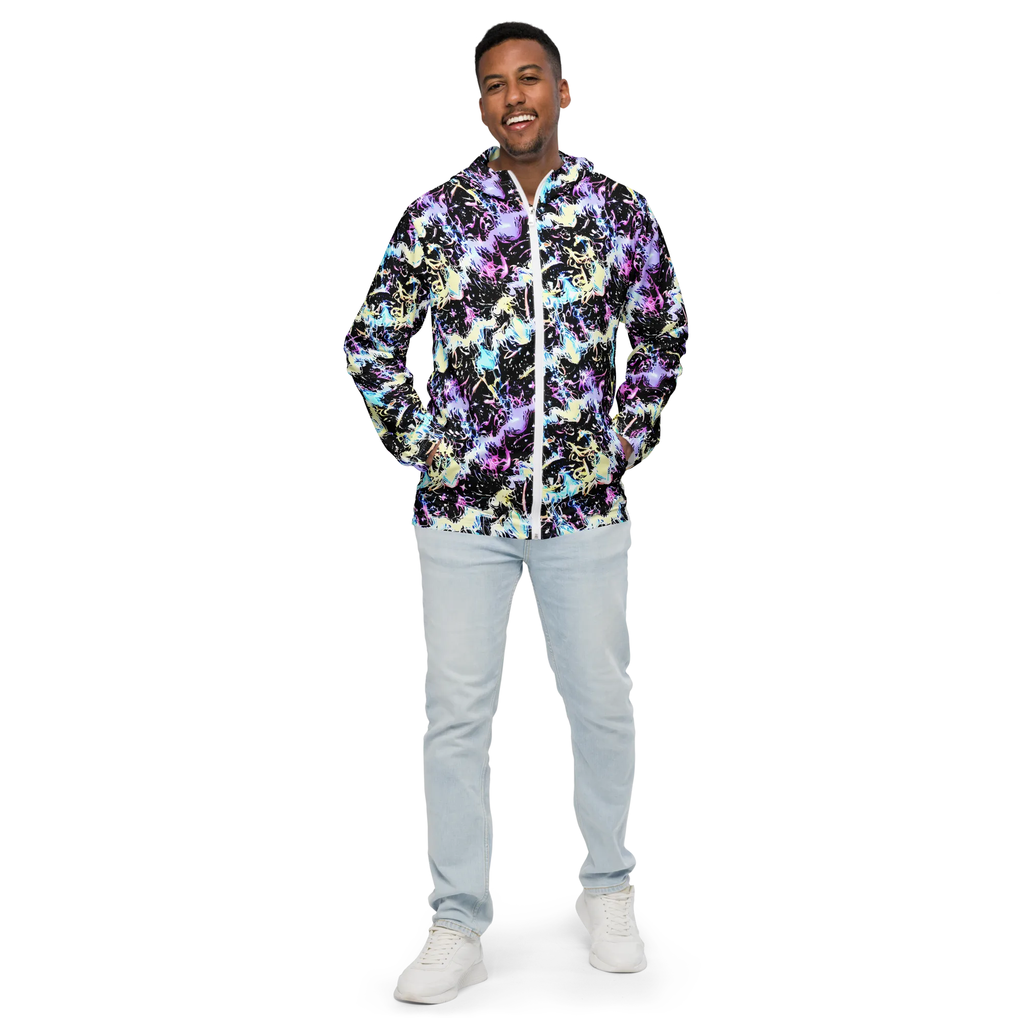 Midnight Botanica on Men's Windbreaker — Front