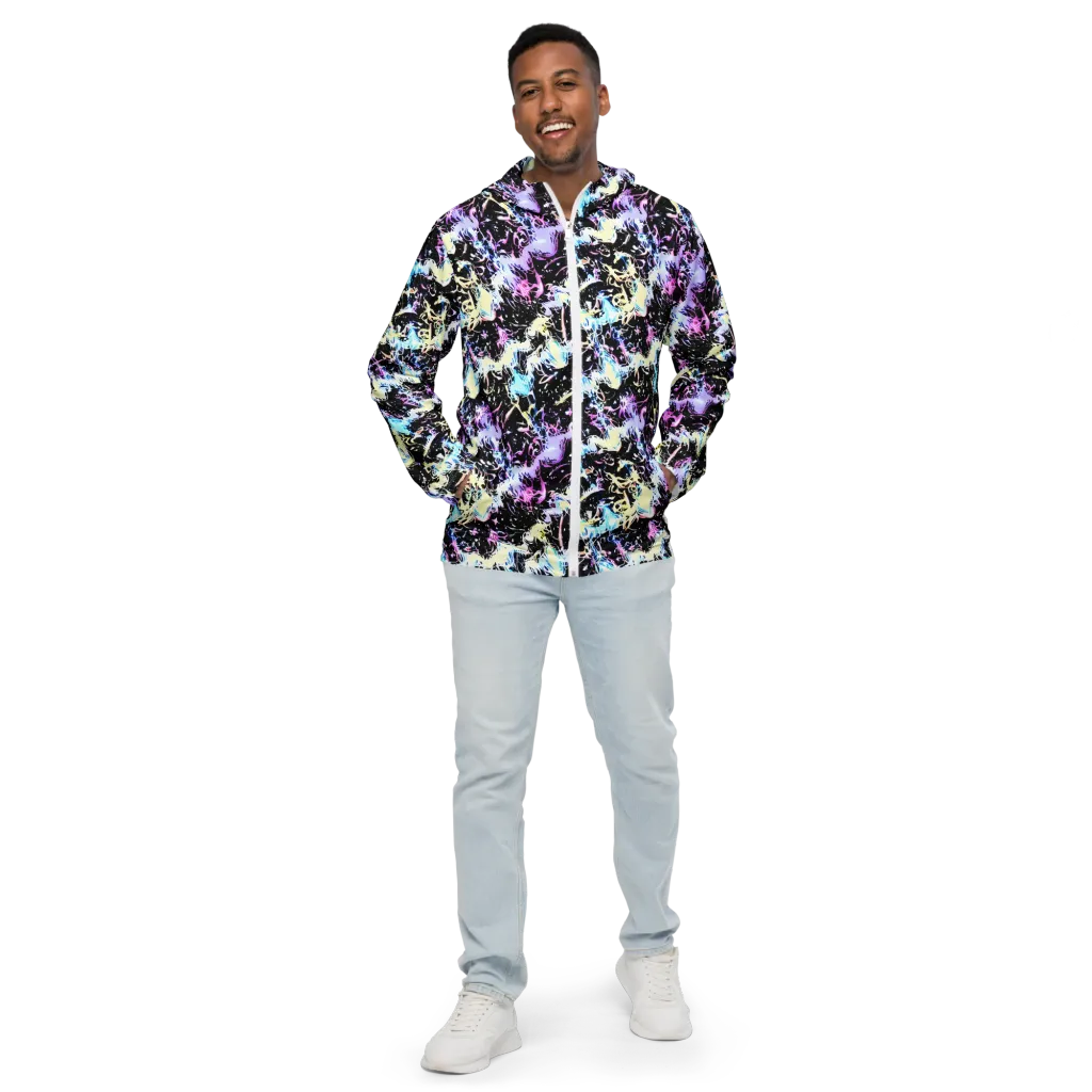 Midnight Botanica on Men's Windbreaker — Front