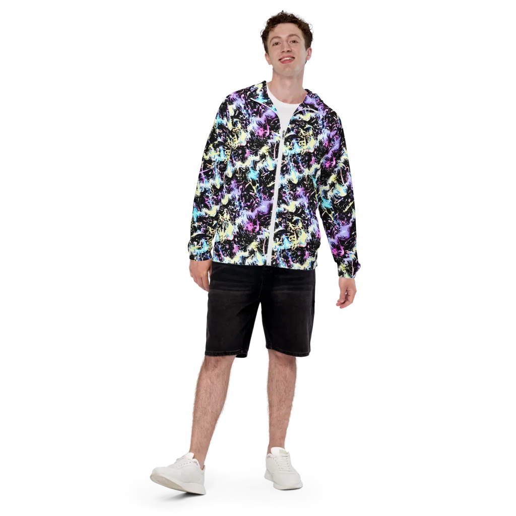 Midnight Botanica on Men's Windbreaker — Front