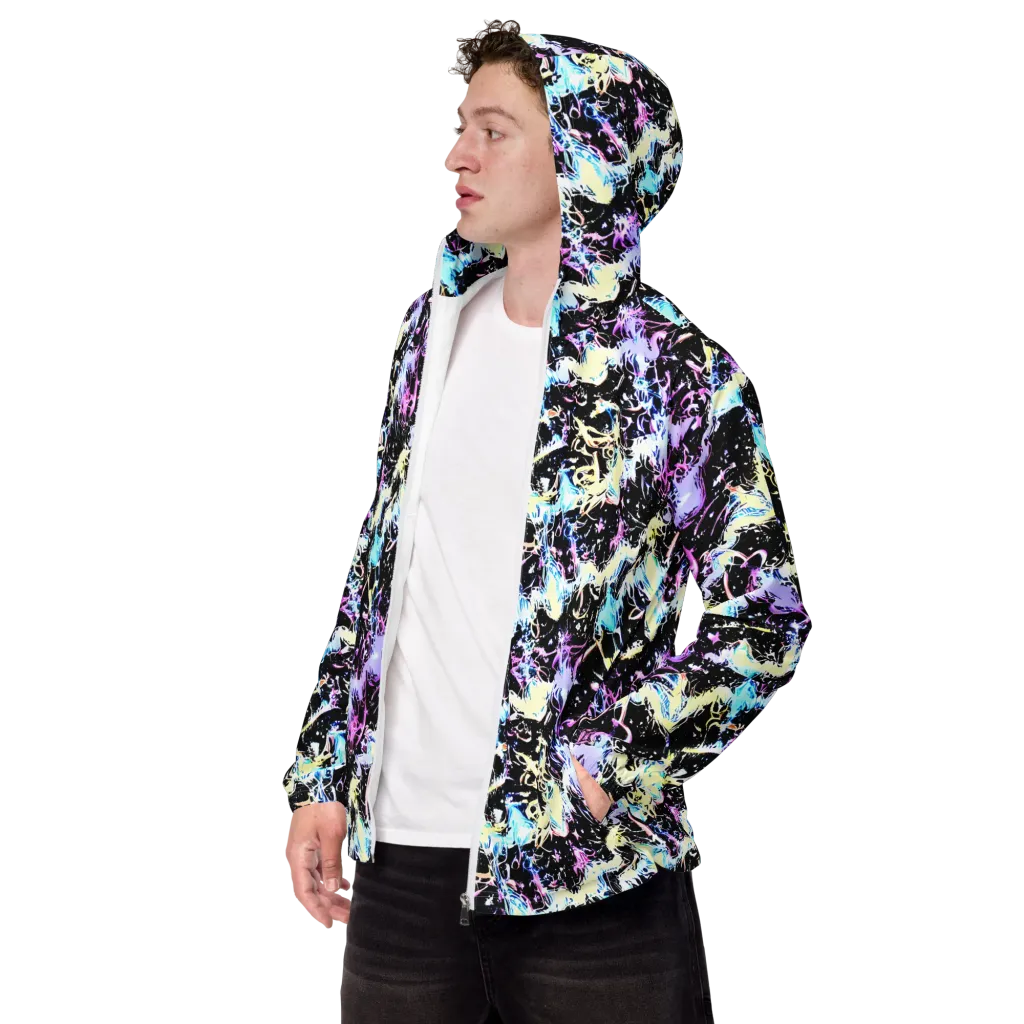 Midnight Botanica on Men's Windbreaker — Left Front