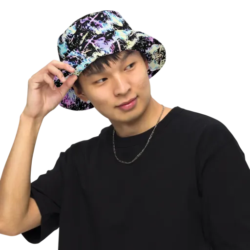 Midnight Botanica on a Reversible Bucket Hat