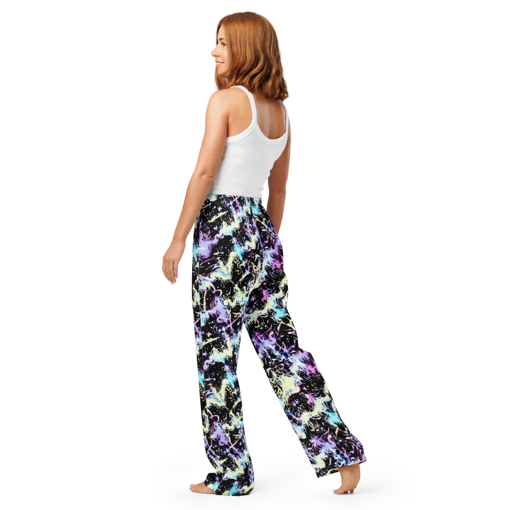 Midnight Botanica on Women's Pajama Pants — Back