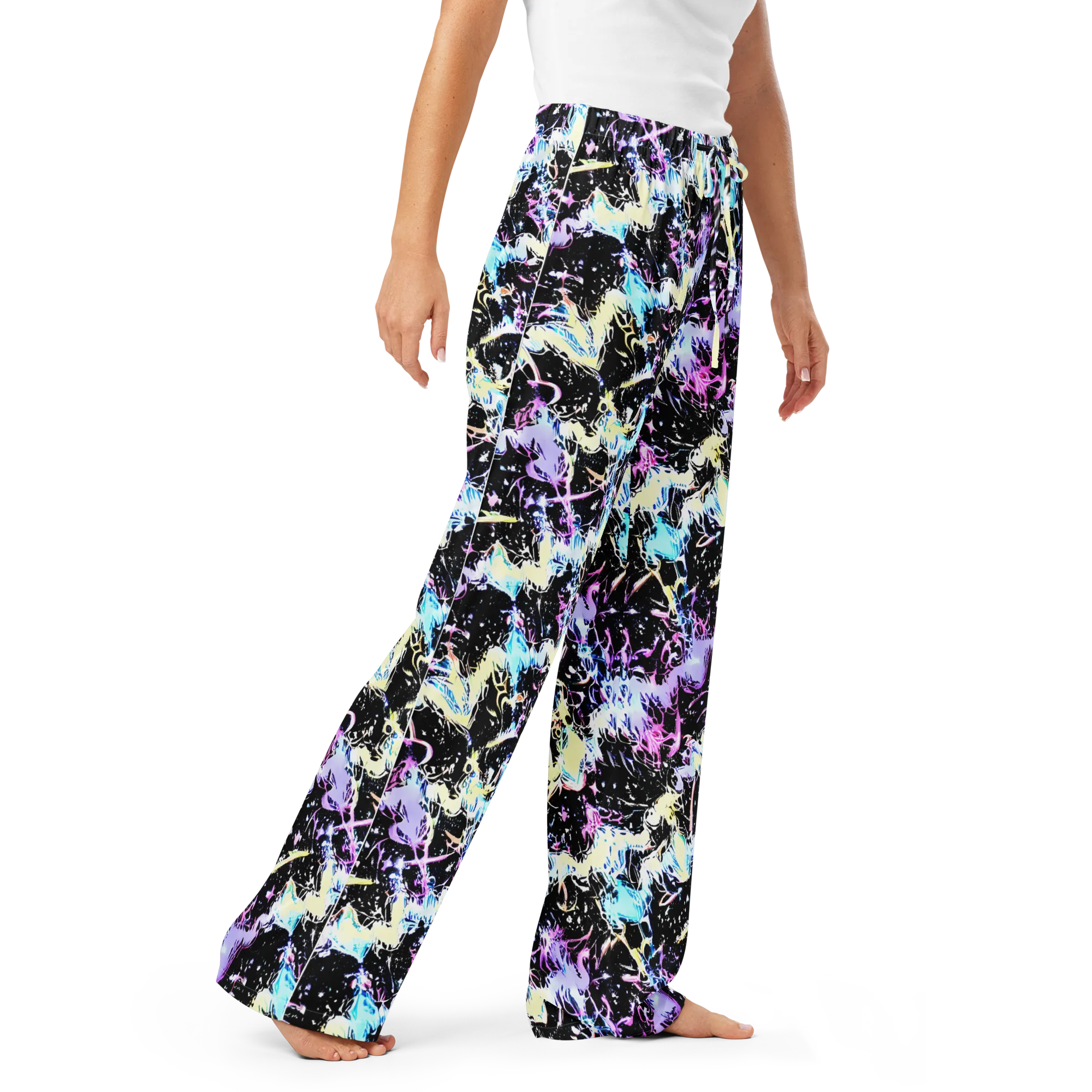 Midnight Botanica on Women's Pajama Pants — Right Front