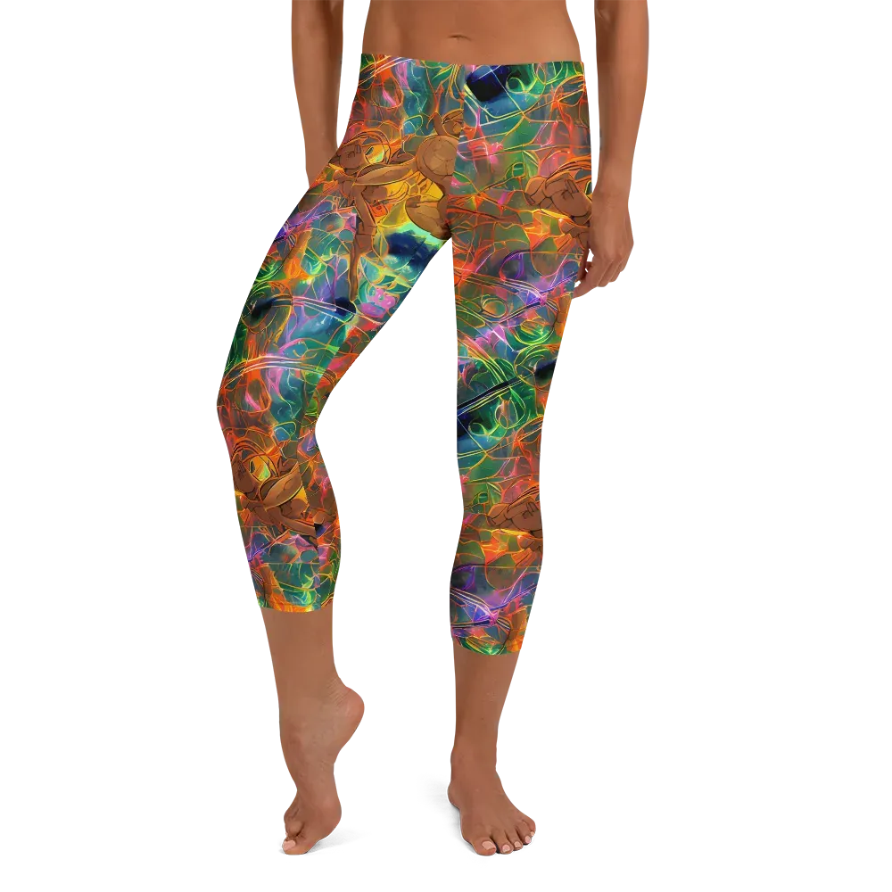 Molten Verdure on Capri Leggings — Front
