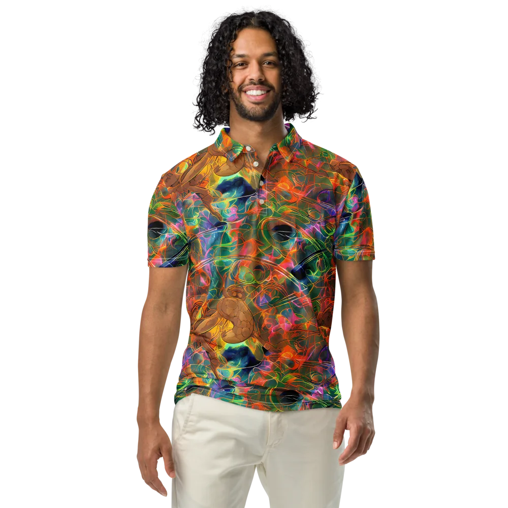 Molten Verdure on Men's Slim Fit Polo Shirt — Front