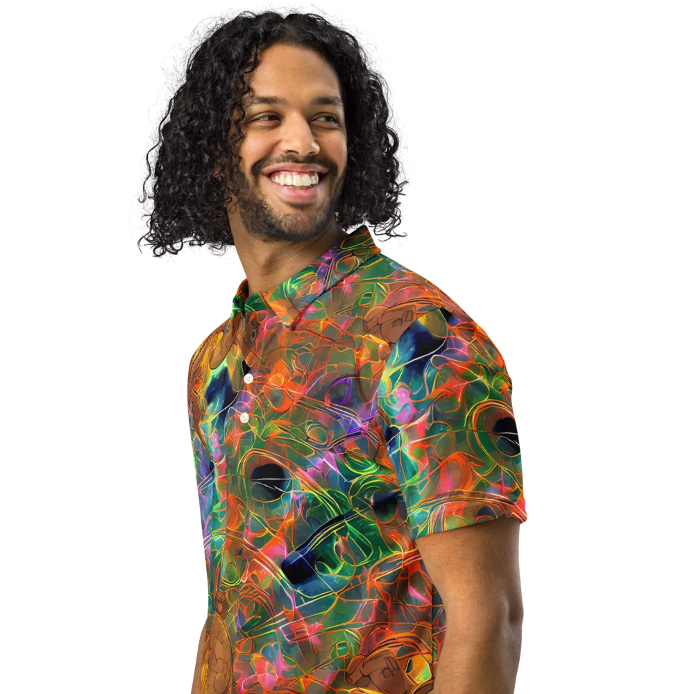 Molten Verdure on Men's Slim Fit Polo Shirt — Left Front