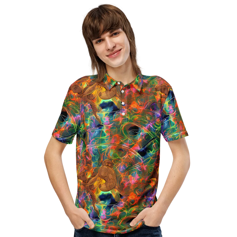 Molten Verdure on Men's Slim Fit Polo Shirt — Front