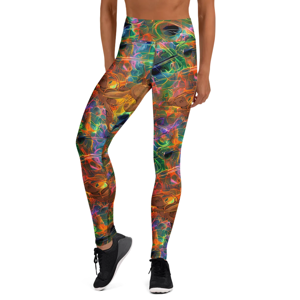 Molten Verdure on Yoga Leggings — Front