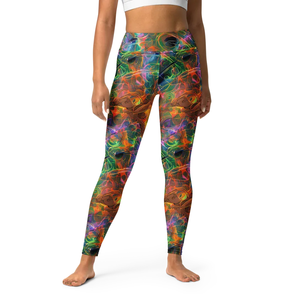 Molten Verdure on Yoga Leggings — Front