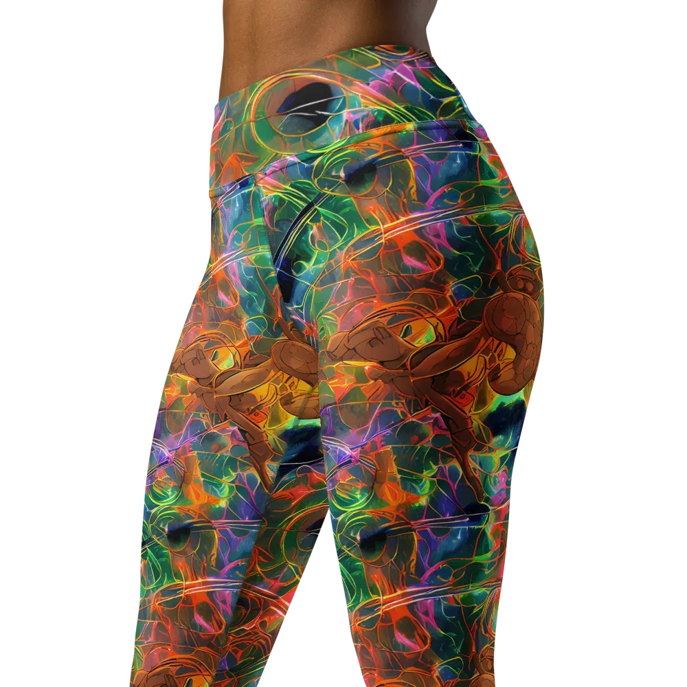 Molten Verdure on Yoga Leggings — Left Front