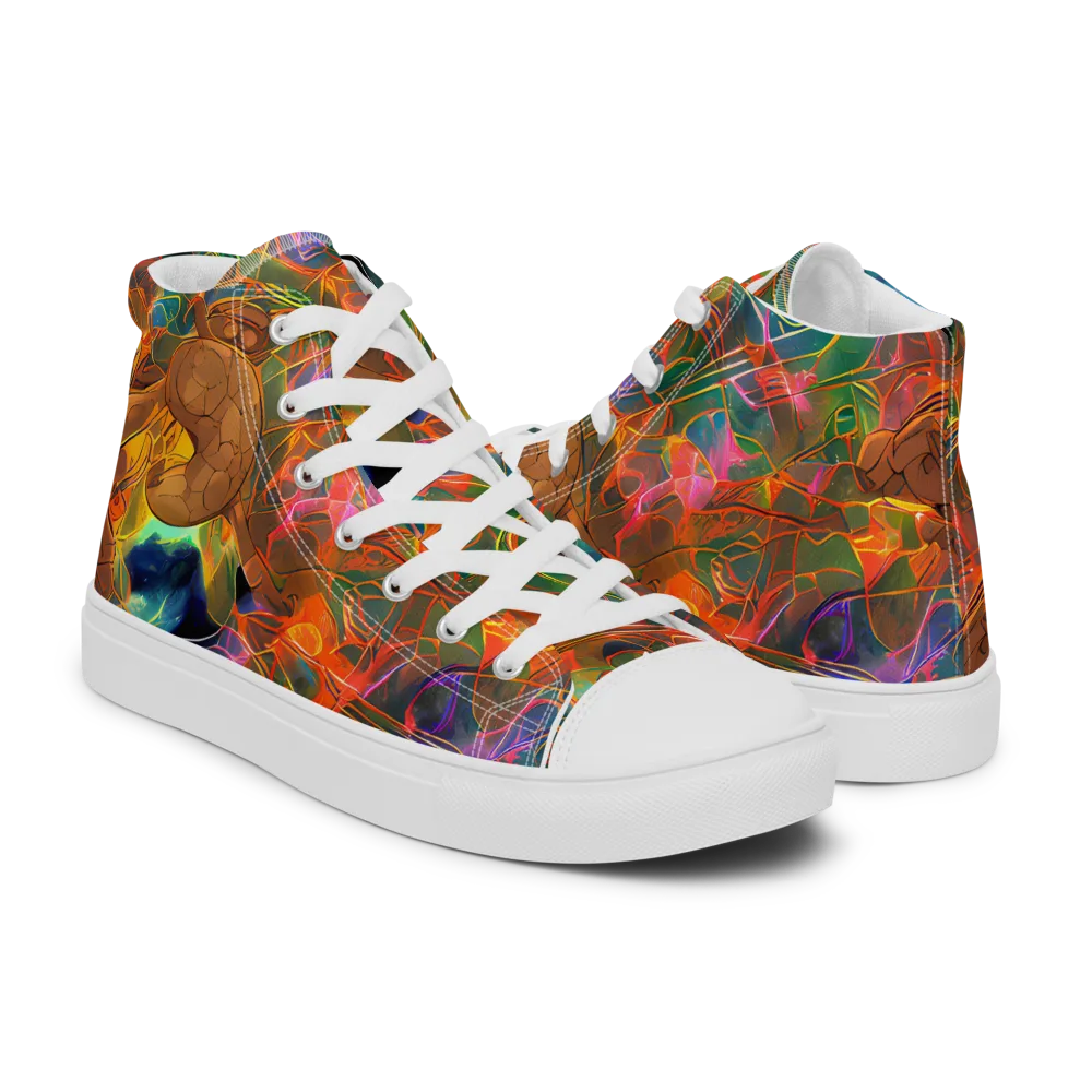 Molten Verdure on Men's High Top Canvas Shoes — Right