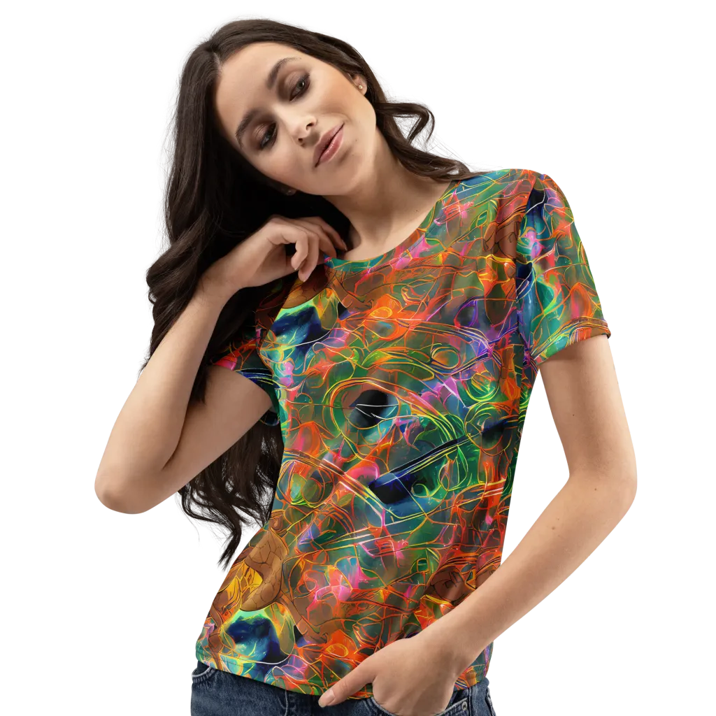 Molten Verdure on Women's Crew Neck T-Shirt — Left Front