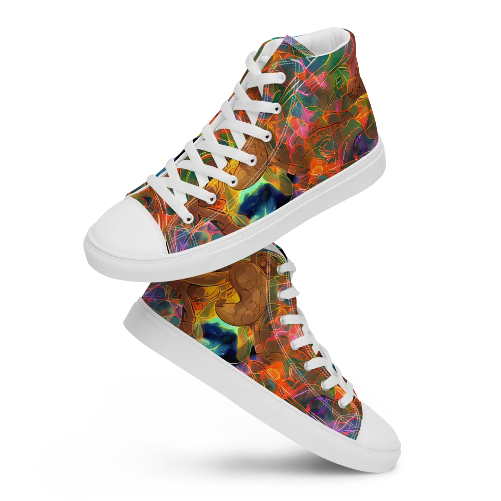 Molten Verdure on Women's High Top Canvas Shoes — Front