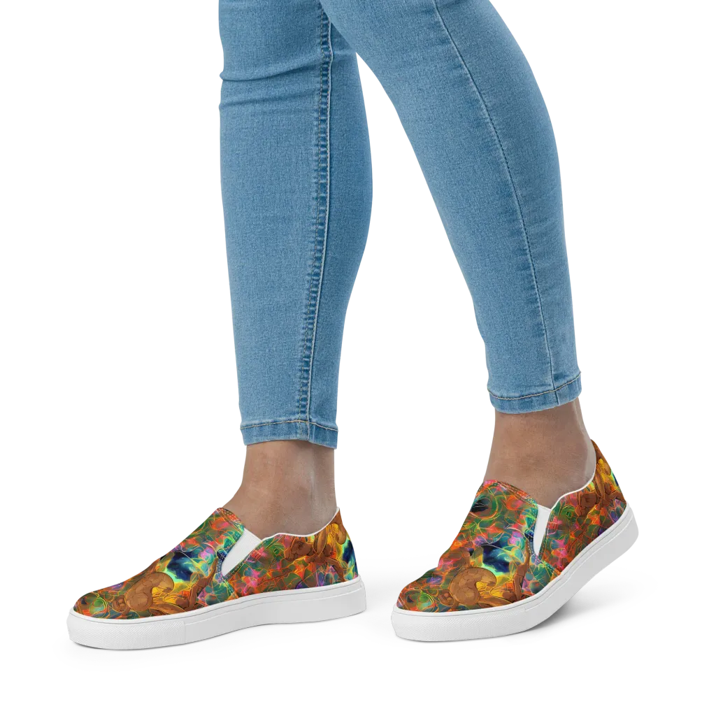 Molten Verdure on Women's Slip-On Canvas Shoes — Front