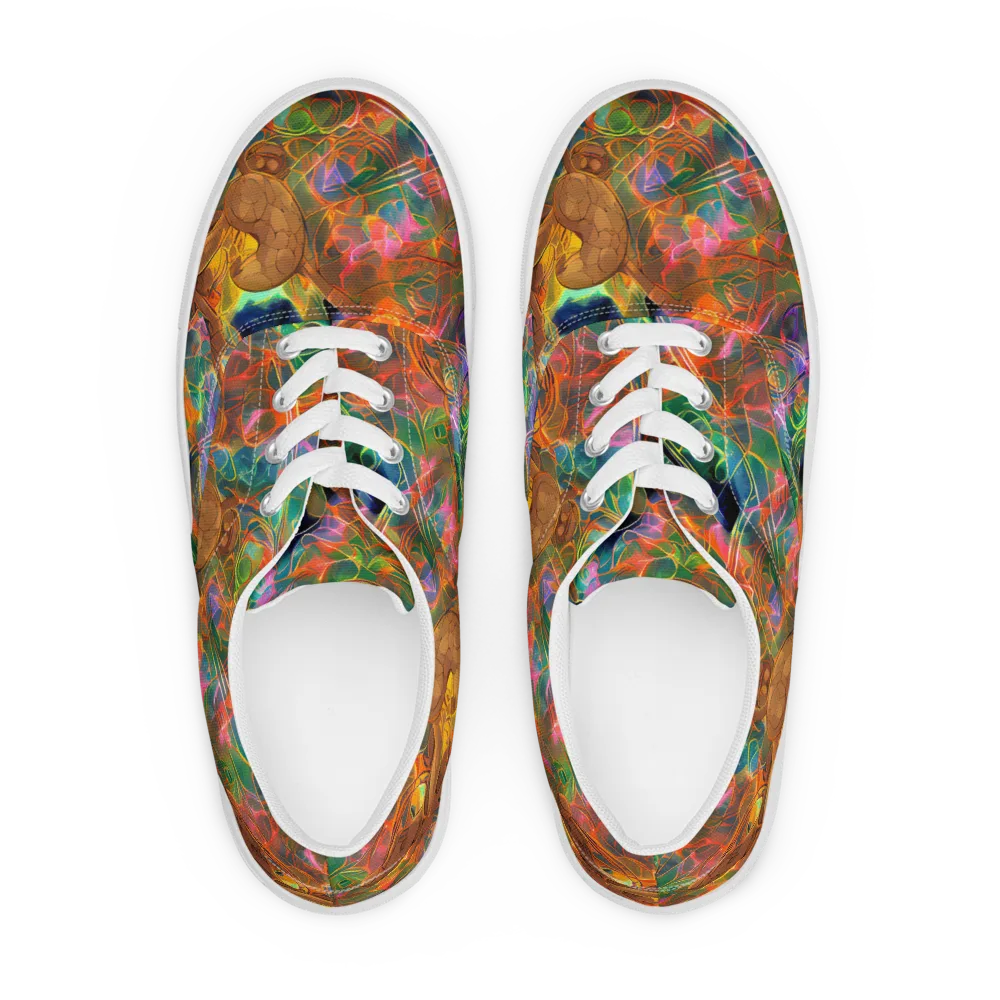 Molten Verdure on Men's Lace-Up Canvas Shoes — Front