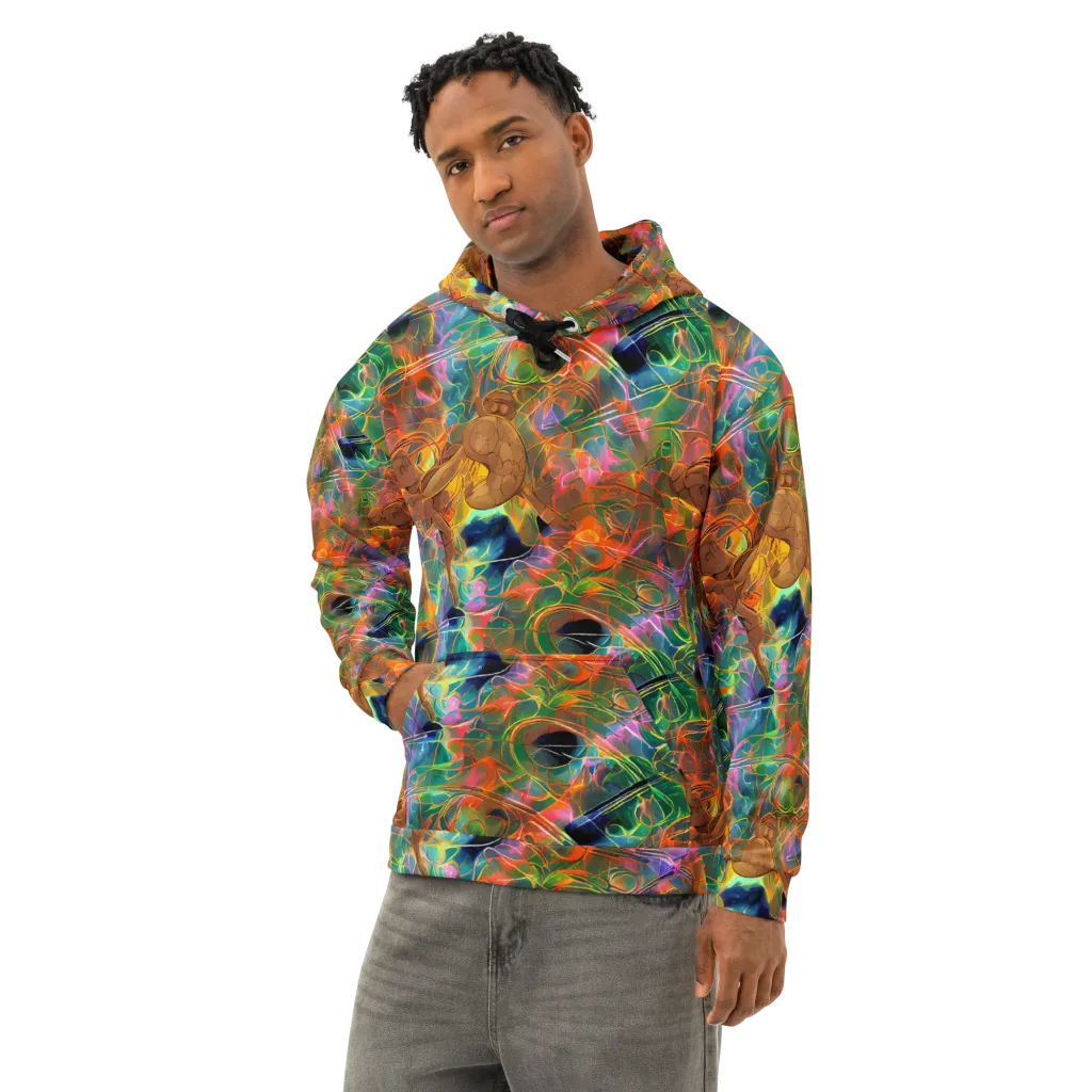 Molten Verdure on Cotton Hoodie — Left Front