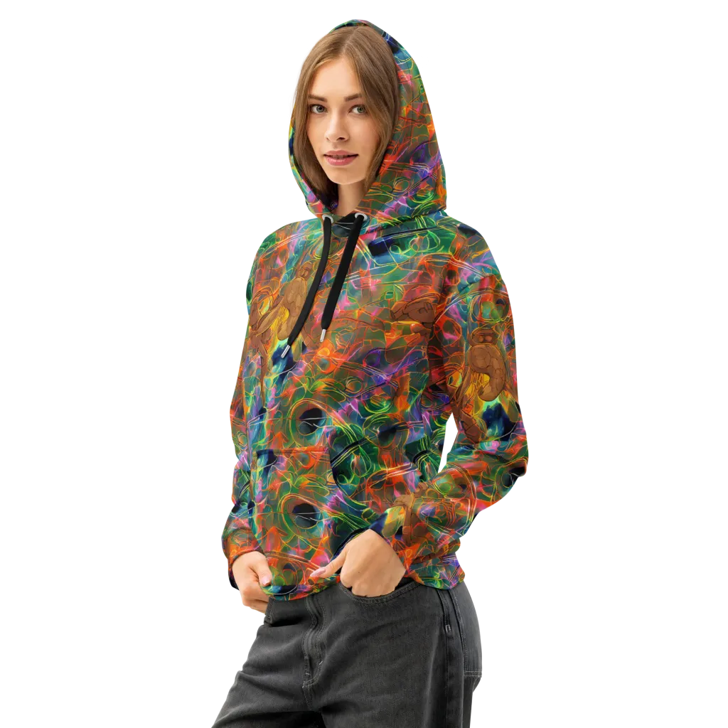 Molten Verdure on Cotton Hoodie — Left Front