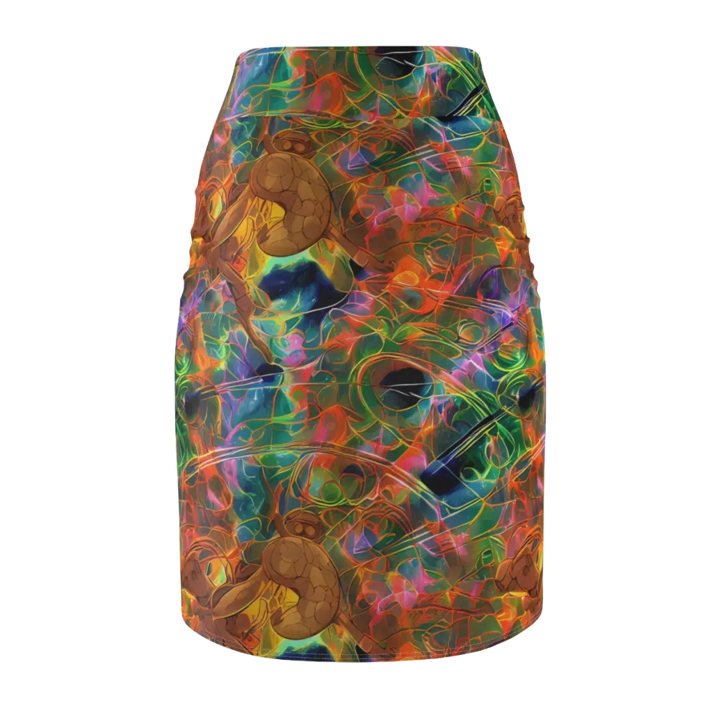 Molten Verdure on Pencil Skirt — Back