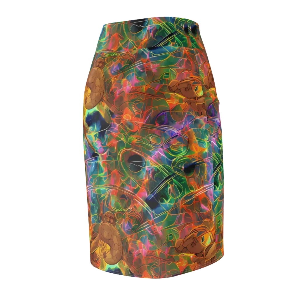 Molten Verdure on Pencil Skirt — Back Side