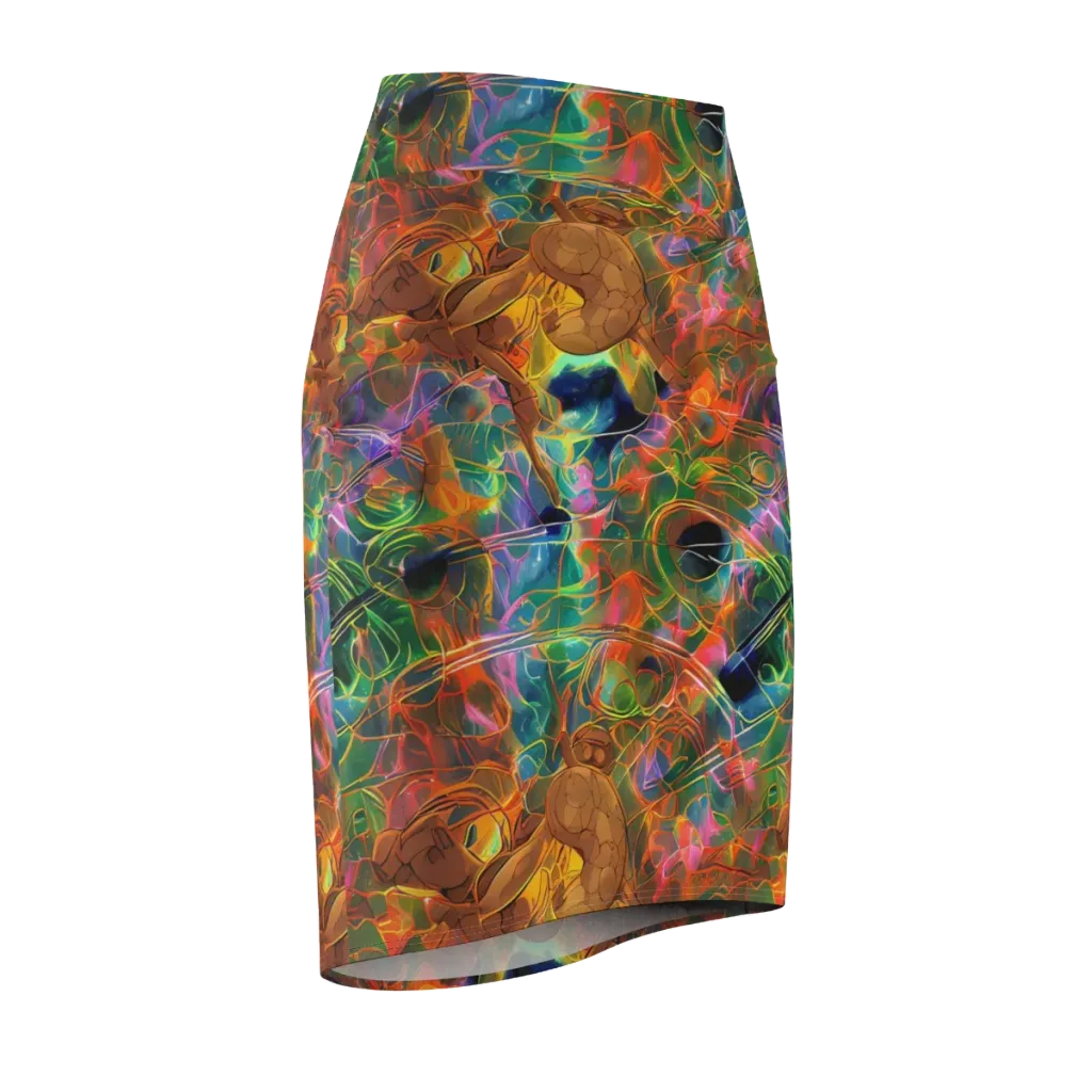Molten Verdure on Pencil Skirt — Front Side