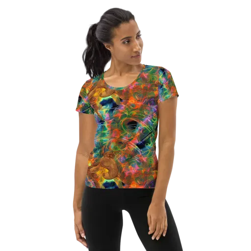 Molten Verdure on a Women's Athletic T-Shirt