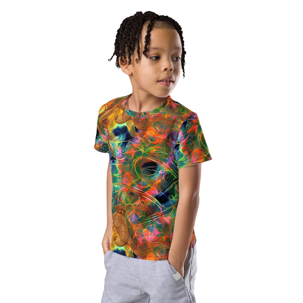 Molten Verdure on Kids Crew Neck T-Shirt — Left Front