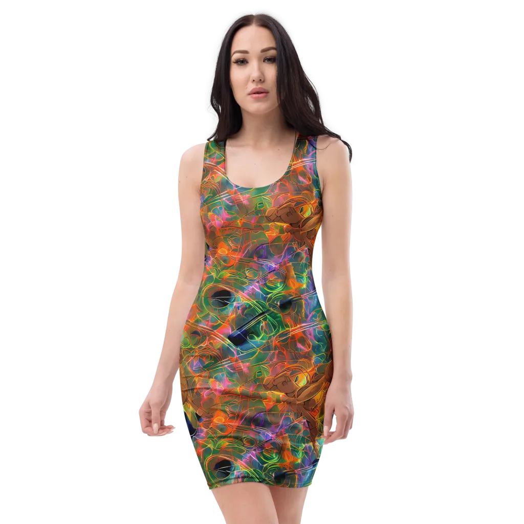 Molten Verdure on Bodycon Dress — Front