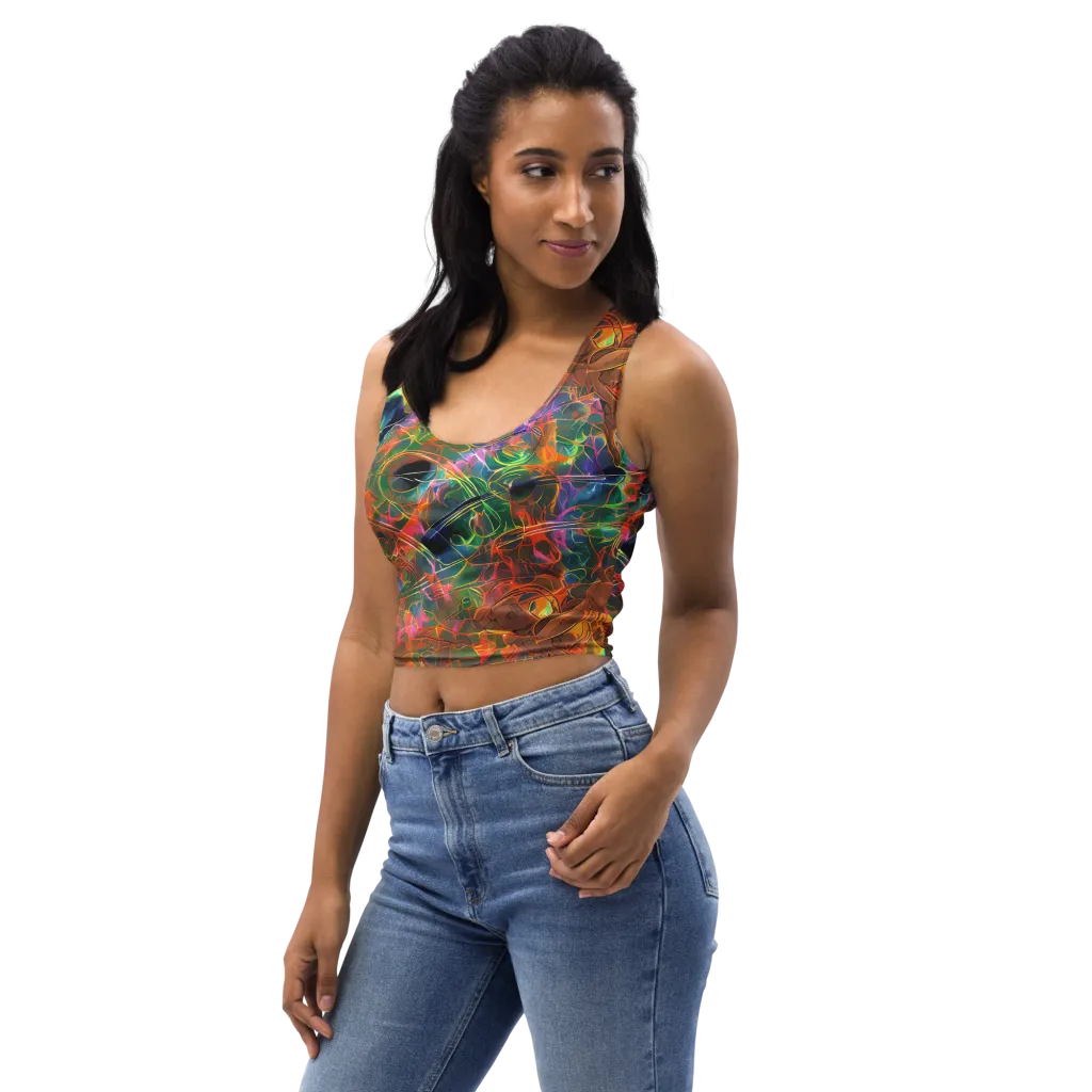 Molten Verdure on Crop Top — Left Front