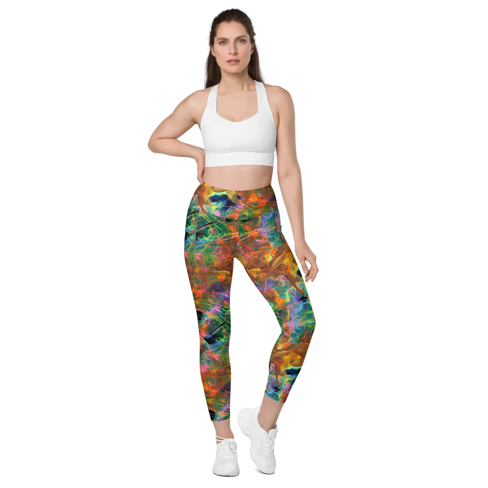 Molten Verdure on Leggings with Pockets — Front