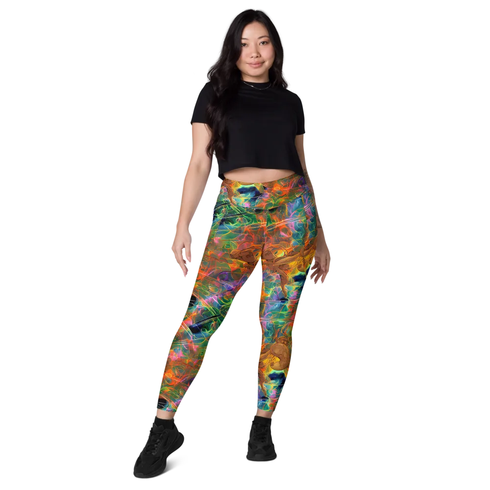 Molten Verdure on Leggings with Pockets — Front