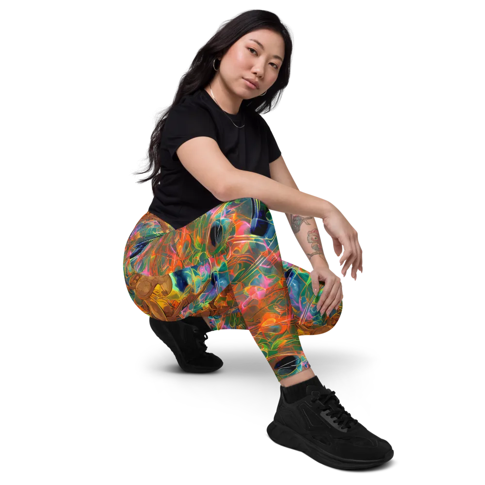 Molten Verdure on Leggings with Pockets — Right Front
