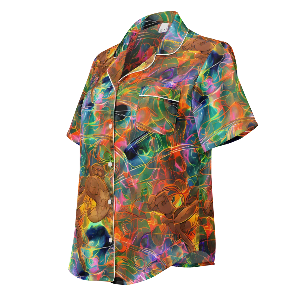 Molten Verdure on Women's Short Sleeve Pajama Top — Left Front