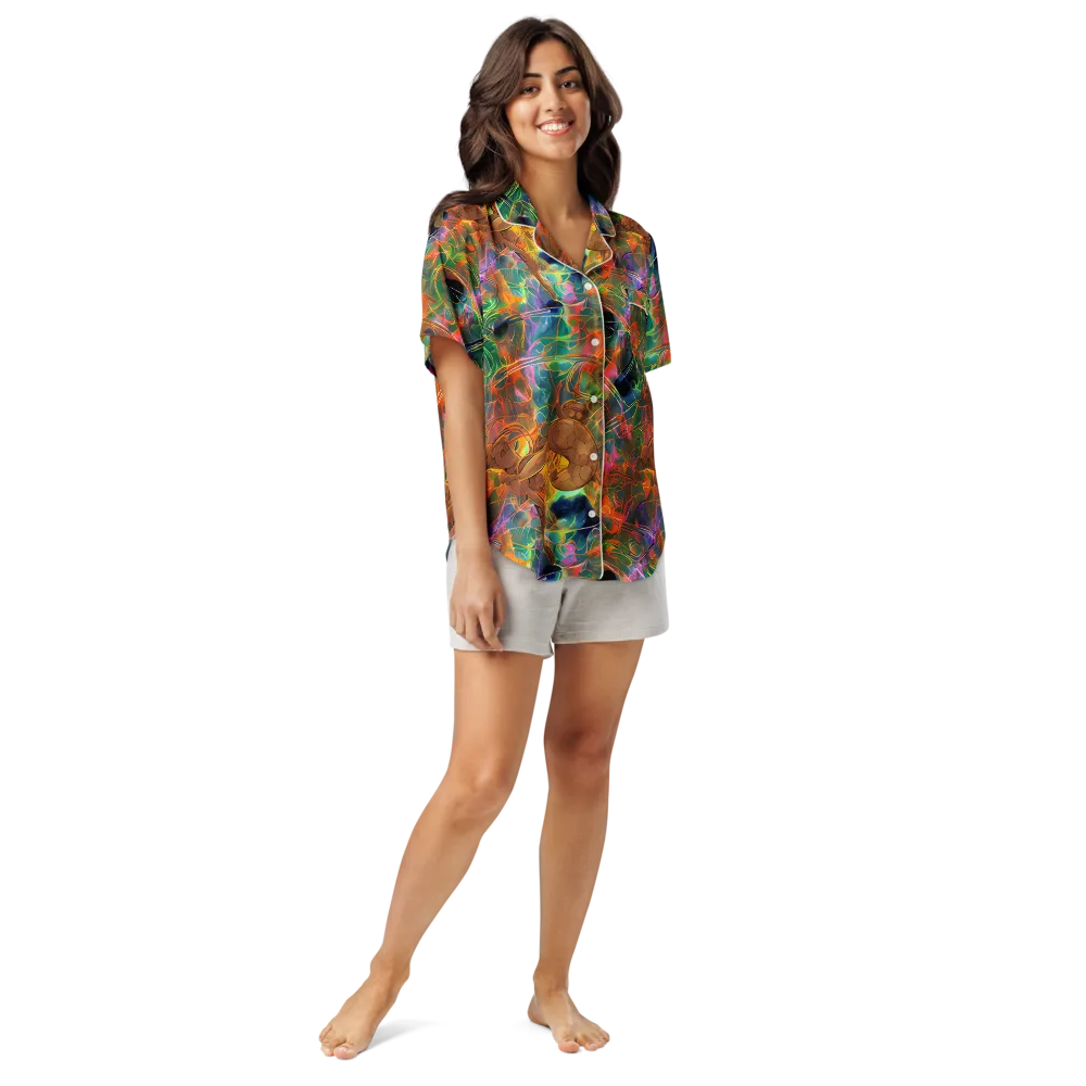 Molten Verdure on Women's Short Sleeve Pajama Top — Front