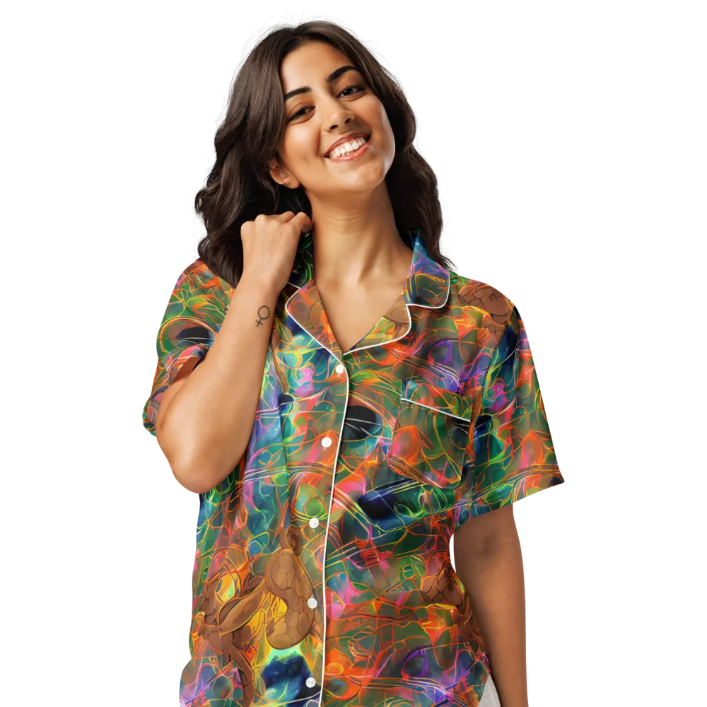 Molten Verdure on Women's Short Sleeve Pajama Top — Front