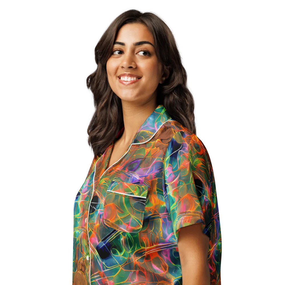 Molten Verdure on Women's Short Sleeve Pajama Top — Left Front