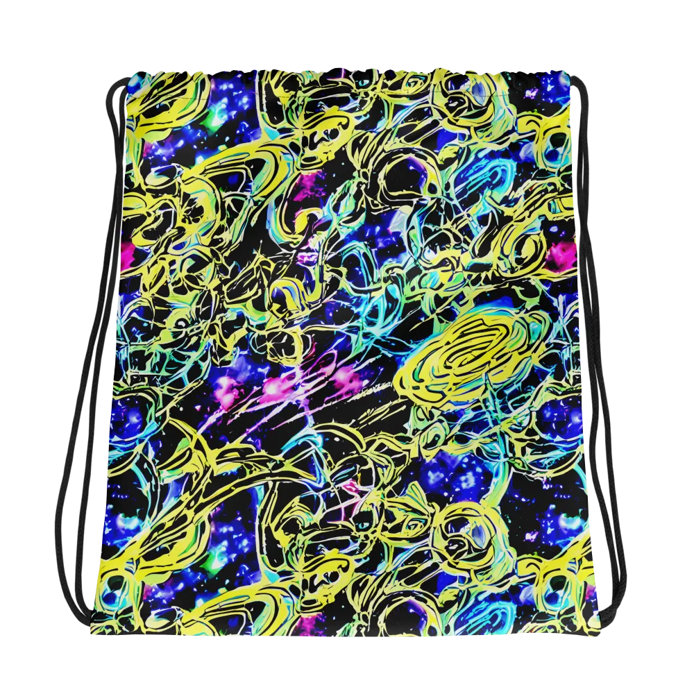 Neon Galaxy Ribbons on Drawstring Bag — Photo