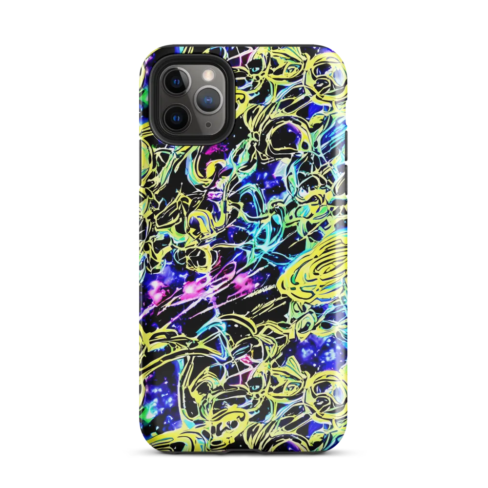 Neon Galaxy Ribbons on Tough Case for iPhone® — Front
