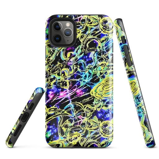 Neon Galaxy Ribbons on a Tough Case for iPhone®