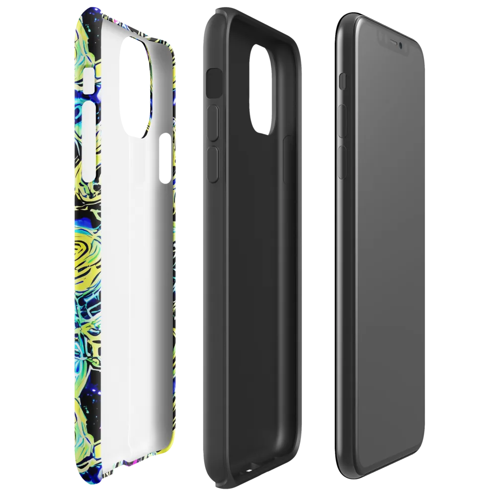 Neon Galaxy Ribbons on Tough Case for iPhone® — Right