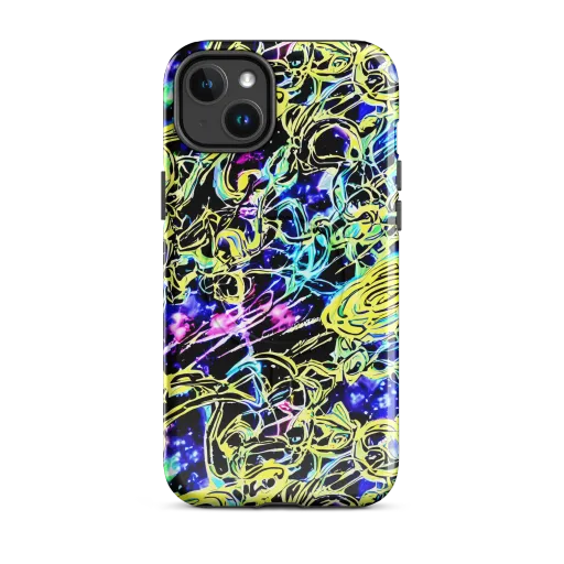 Neon Galaxy Ribbons on a MagSafe Tough Case for iPhone®