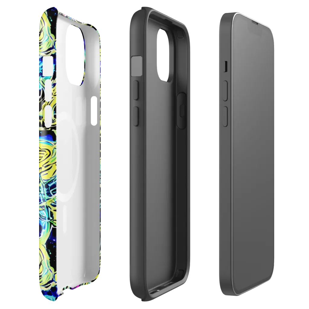 Neon Galaxy Ribbons on MagSafe Tough Case for iPhone® — Front