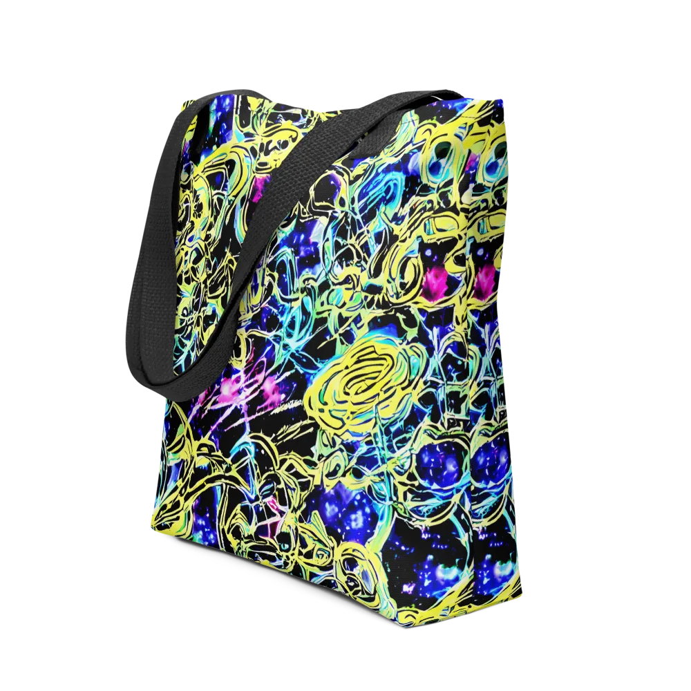 Neon Galaxy Ribbons on Tote Bag — Front