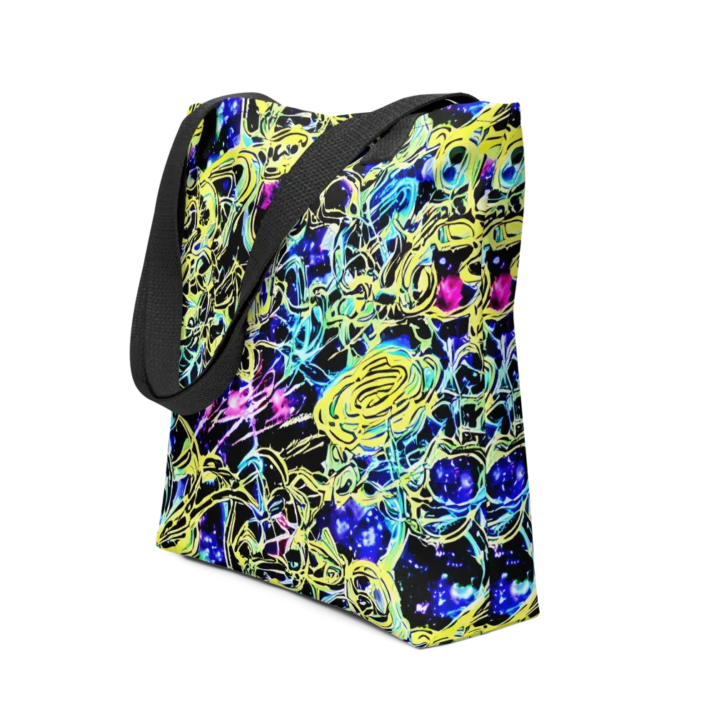 Neon Galaxy Ribbons on Tote Bag — Front