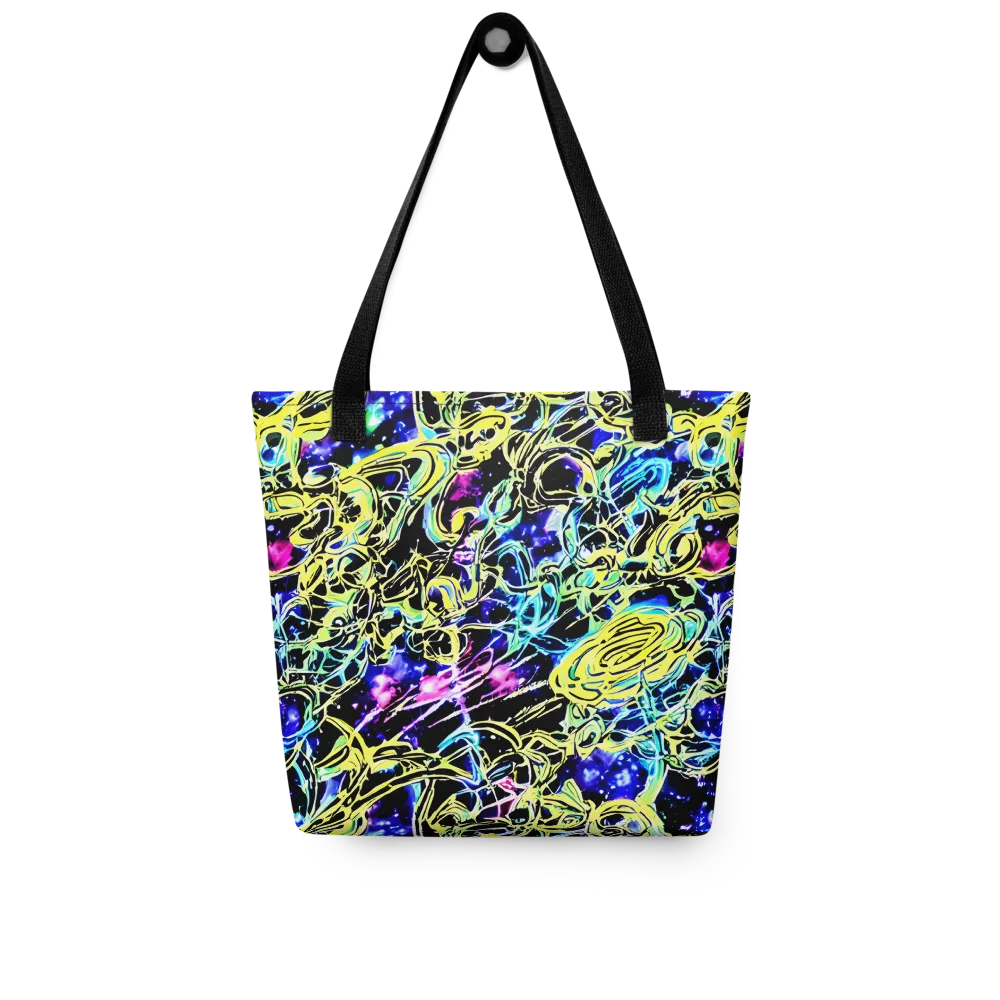 Neon Galaxy Ribbons on Tote Bag — Front