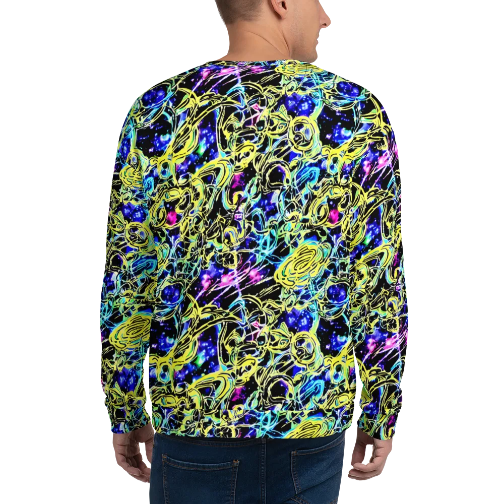 Neon Galaxy Ribbons on Sweatshirt — Back