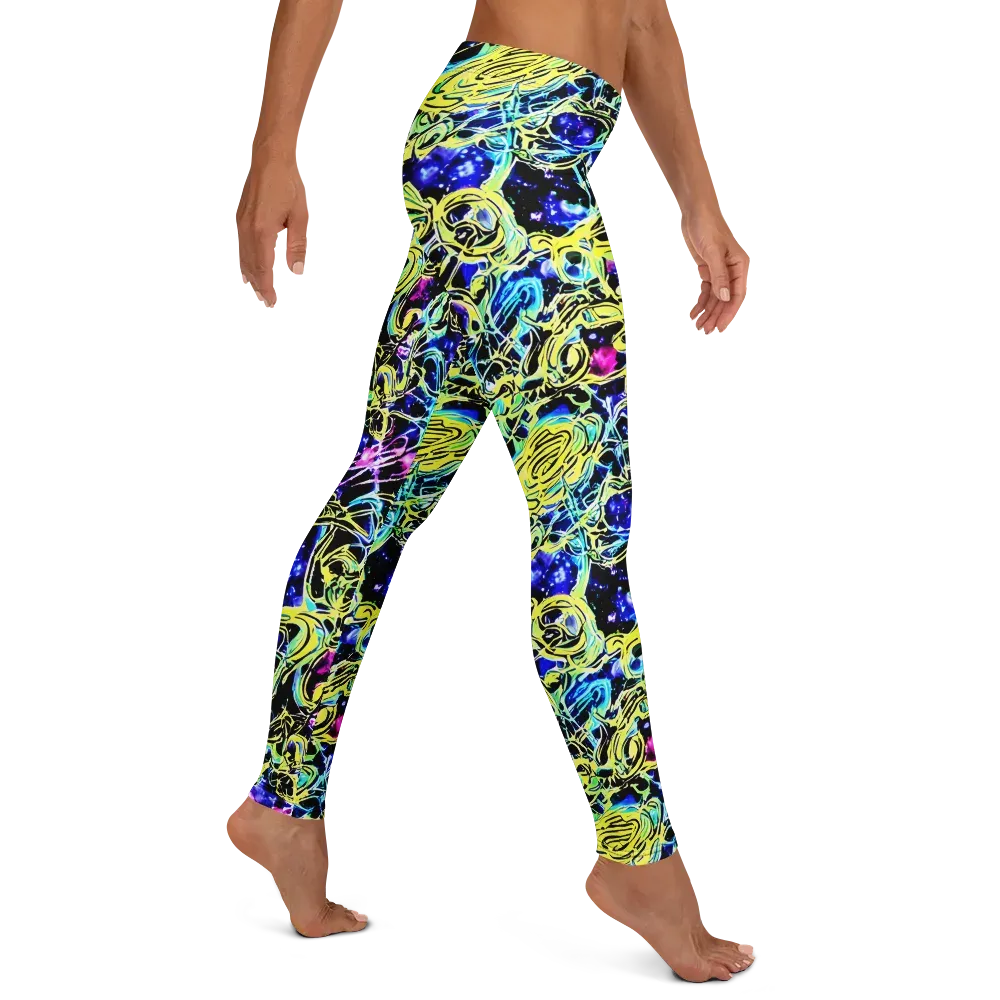 Neon Galaxy Ribbons on Leggings — Right