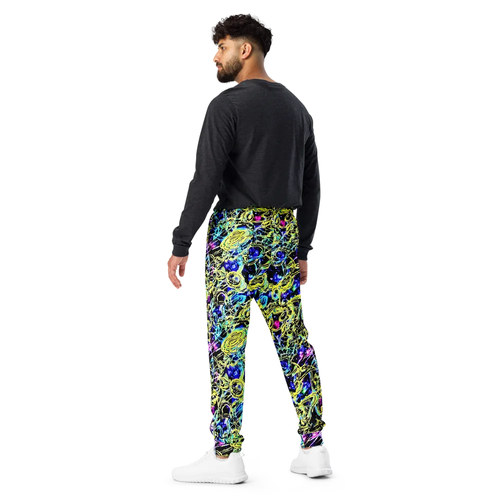 Neon Galaxy Ribbons on Men's Joggers — Back