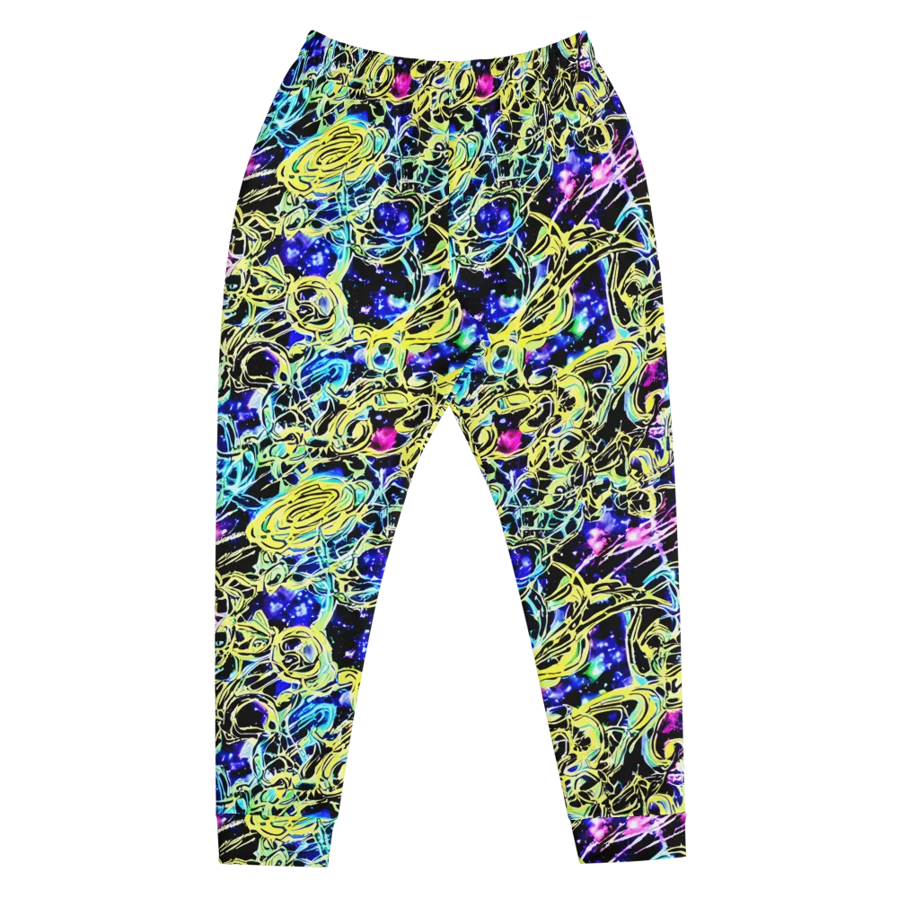 Neon Galaxy Ribbons on Men's Joggers — Front