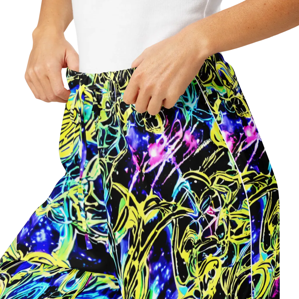 Neon Galaxy Ribbons on Women's Pajama Pants — Product details